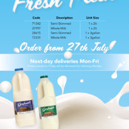 NEW – milk now available