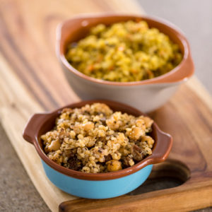 New Vegan Curry Quinoa and Mint & Chickpea Quinoa.